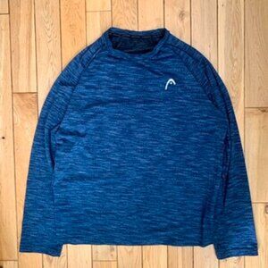 Head Active Long Sleeve Men’s Large Dri Fit Tennis Running Workout Blue Outdoor